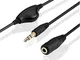 CABLEPELADO Cavo prolunga audio stereo jack 3,5 mm con controllo volume, maschio a femmina...