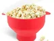 Fousenuk Ciotola per Popcorn, Macchina per Popcorn in Silicone con Coperchio e Manico, Pie...