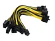 Bzocio 5-Pack PCI-E 8 Pin un 2X 8 Pin (6 + 2) Cavo di Alimentazione Splitter per PCIE PCI...