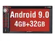 Pumpkin Android 9.0 2 DIN Autoradio Universale con DVD, 4 GB RAM + 32 GB ROM/8 Cord, Auto...