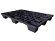 Pallet in plastica riciclata (PP), Mis. 800 L x 1200 P x 140 H mm, con 9 piedi, piano fora...