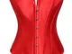 MISS MOLY Donna Satin Corsetto Burlesque Modellante Overbust Bustino Top