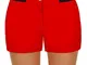 Fila Bianca Boxy - Pantaloncini da Donna, Colore Rosso, Blu Scuro, XL