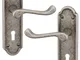 URFIC 100-455-AT LK Ashworth Pewter - Set maniglia per porta con serratura a leva, anticat...