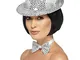 Smiffys Cappello Trilby con paillettes, Argento