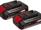 Originale Einhell 2X 2,5Ah PXC-Twinpack due batterie da 2,5 Ah Power X-Change (18 V, 2,5 A...