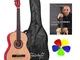 Kit Chitarra Classica 3/4 colore Naturale, Borsa, Metodo, 5 Plettri.