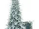 Albero Di Natale Slim Innevato Gaia 210 Cm Con Borsa Porta Albero, Molto Folto E Realistic...