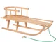 SPRINGOS Slitta per bambini Slittino in legno 90 cm con schienale e corda di trazione Legn...