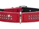 HUNTER Collare Diamond Petit, 30rosso/Nero, Pelle