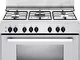 De Longhi DEMW96ED - Cucina a gas con forno elettrico ventilato, 90x60 cm, Classe A, Bianc...