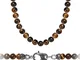 Westmiajw - Collana da uomo con perle naturali occhio di tigre, gemme preziose da 8 mm, 50...