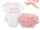 Carolilly Neonato Abbigliamento Estivo 3 Pezzi Bimba Pagliaccetto Neonata Manica Corta Sta...