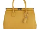 Chicca Borse Handbag Borsa a Mano da Donna con Tracolla in Vera Pelle Made in Italy 35x28x...