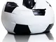 Bepouf Poltrona Sacco Calcio Puf Pallone Pouf Football Dimensioni 55x35 Cm Ecopelle Pieno...