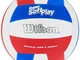 Wilson, Palla da pallavolo, Super Soft Play, Bianco/Rosso/Blu, finta pelle, Dimensioni uff...