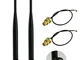 Antenna omnidirezionale 2 x 2,4 GHz 6dBi per Interno Connettore Femmina RP-SMA 802.11n / b...