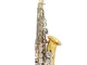 Btuty Sax Contralto in Ottone Lucido Inciso Eb E-Flat Naturale Bianco Shell Pulsante Strum...