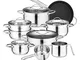 Velaze, Miki, 14 Pezzi, Set di Pentole Induzione da Cucina, Batteria Pentole Chef Casseruo...