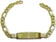 Bracciale da Uomo Grande in Oro Giallo 18 kt con Piastra e Catena 3 x 1 da 8 mm di Larghez...