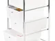 Premier Housewares Carrello con 4 cassetti, telaio cromato, 81 x 39 x 33 cm, colore: Bianc...