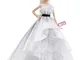 Barbie-60 Anniversario Vestito Bianco Bambola da Collezione per Bambini 6 + Anni, Multicol...