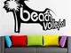 Pbbzl Beach Volley Vinyl Decal Sport Recreation Tempo Libero Adesivi Murali 43X28Cm