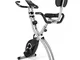 ISE F-Bike Mini Cyclette Pieghevole 2-in-1, Cyclette Cardio Training 16 Livelli di Resiste...