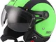 Sparco Riders Demi Jet 41908VER Casco Moto, Verde Fluo Opaco, S