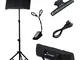 Donner DMS-1 Leggio Musicale Pieghevole ed Altezza Regolabile con Clip, Cavo USB, Lampadin...