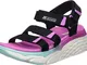 Skechers Max Cushioning, Sandali con Cinturino alla Caviglia Donna, Nero Black Multi Texti...