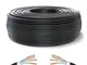 Mr. Tronic 50m Bobina Cavo di Rete Ethernet Per Uso Esterno | Impermeabile | CAT6, CCA, UT...