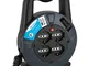 Electraline 49025 Prolunga Elettrica con Avvolgicavo 5 mt, 4 Prese Polivalenti (Schuko + 1...