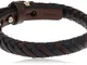 Fossil Bracciale Da Uomo, Lunghezza: 240 mm Nero, Marrone, Argento Bracciale In Vera Pelle...