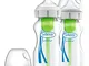 Dr. Brown's Options+ - Bottiglia in vetro con collo largo da 150 ml, confezione doppia