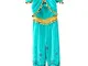 Le SSara Ragazze Principessa Jasmine Vestire Costumi Halloween Arabian Party Fancy Abito (...