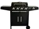 Grill Barbecue a Gas,Compatto con 4+1 Bruciatore,BBQ Gas per Pietre Laviche,con Fornello L...