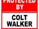 Fhdang Decor Protected by Colt Walker Gun Fucile Revolver Warning Ammo Targa in Alluminio,...