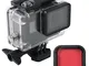 Custodia subacquea trasparente impermeabile da 60m con filtro rosso Compatible with GoPro...