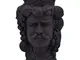 Testa di Moro Uomo in Ceramica Siciliana Decorata a Mano (Nero, 11 cm.)