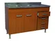 Arredobagnoecucine Mobile cucina teak 2 ante+cassettiera completo di lavello inox 120 sott...