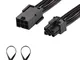 J&D 2er Pack 6 Pin PCIe Extension Cavo di Alimentazione, Durevole PCI Express Power Extens...