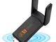 XVZ Adattatore USB WiFi, 1900 mbps Dual Band 2.4G/5G, Mini scheda di rete wireless WiFi Do...