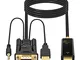 Lemorele Adattatore VGA a HDMI Cavo VGA a HDMI 180cm 1080P 60Hz Convertitore da VGA a HDMI...