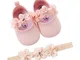 2 Pezzi Neonata Scarpe + Fascia, Bambino Fiore Scarpe Anti Scivolo Morbido Occasioni Speci...