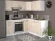 Vente-unique - Cucina completa ad angolo 9 elementi portaoggetti Naturale e Bianco - TRATT...