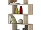 KIT LIBRERIA ATHENA CM.80X25X192H ROVERE PARETE ATTREZZATA SCAFFALE