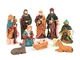 Shatchi Sacra 10 pezzi Natività Nascita di Gesù Cristo Personaggi mobili Set Natale Culla...