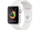 Apple Watch Series 3 (GPS, 42 mm) Cassa in Alluminio Argento e Cinturino Sport Bianco