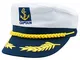 Cappello da Marinaio Bianco Captains cap Regolabile (20.47 "-21.25") -Costume per Bambini...